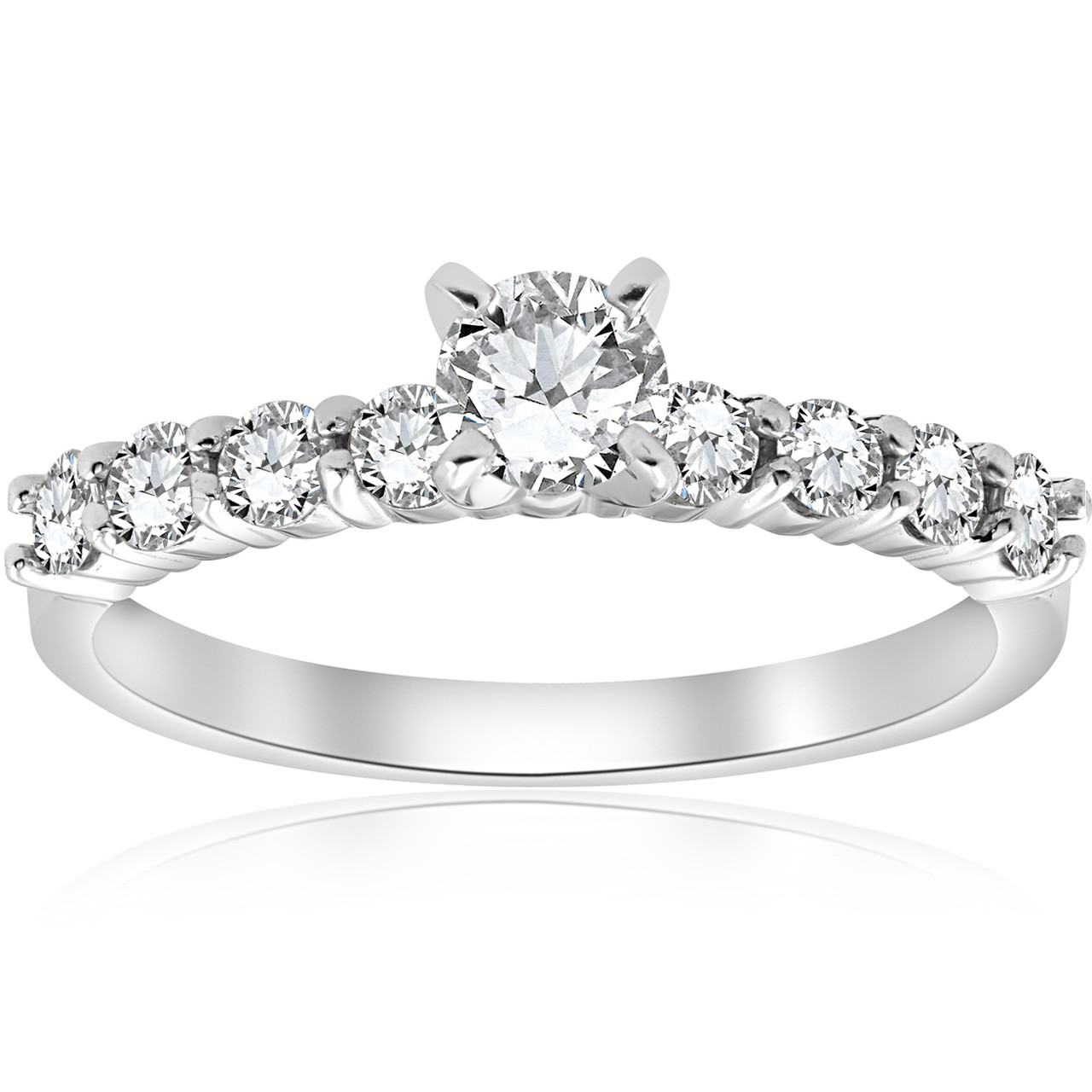 1 ct TDW Round Diamond Engagement Ring 14k White Gold (H-I, I2-I3) 1 ct TDW Round Diamond Engagement Ring 14k White Gold (H-I, I2-I3)