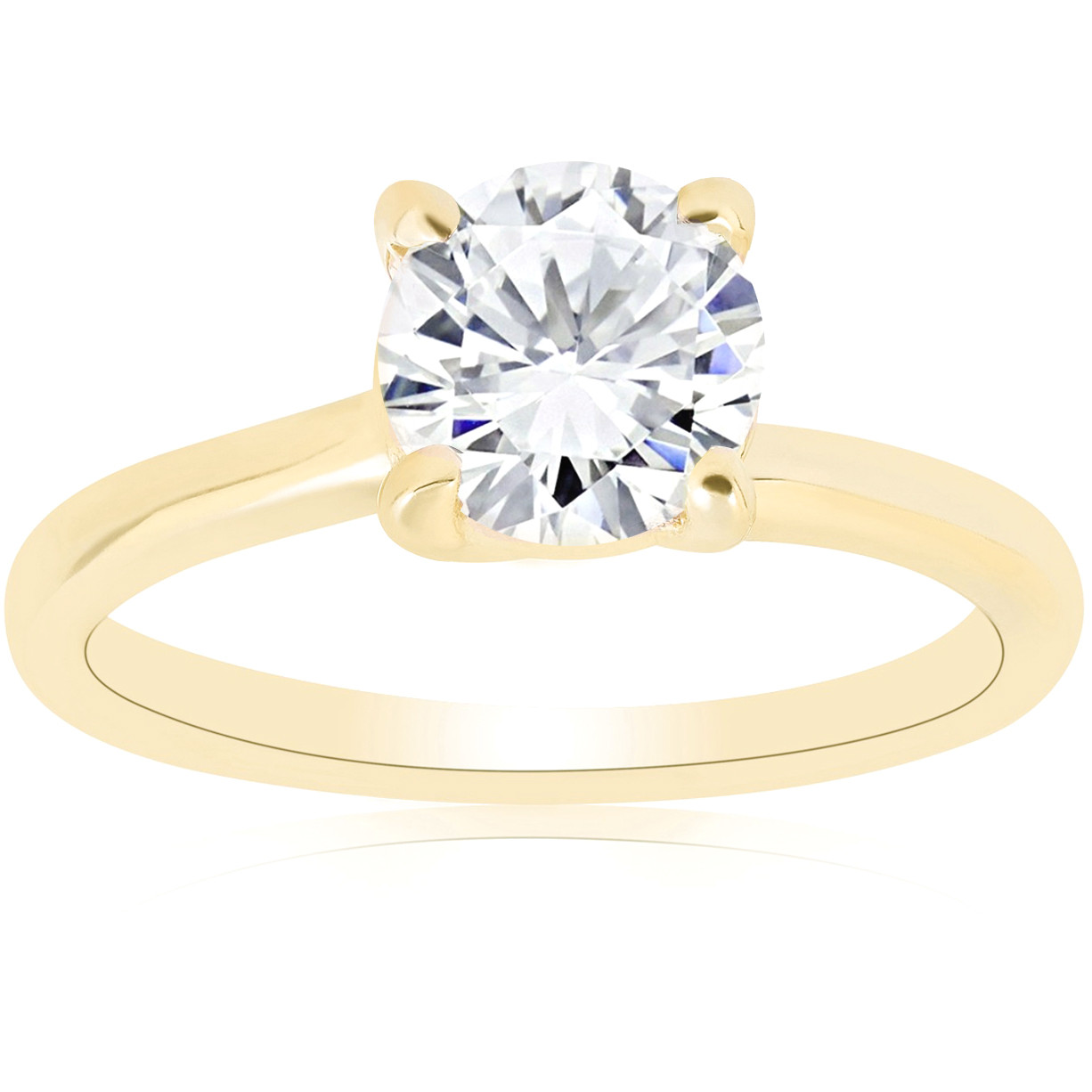 1 ct Round Diamond Solitaire Engagement Ring 14k Yellow Gold (G-H, SI)