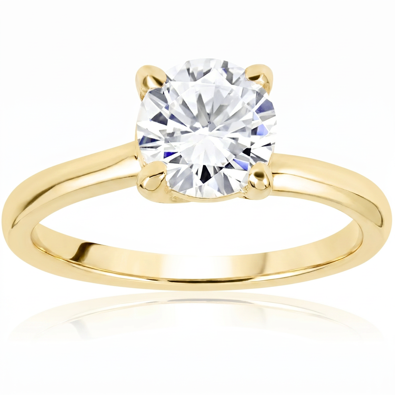 1 ct Round Diamond Solitaire Engagement Ring 14k Yellow Gold (G-H, SI)