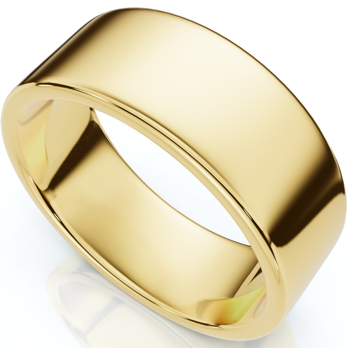 7mm Flat High Polished Wedding Band 10K Yellow Gold