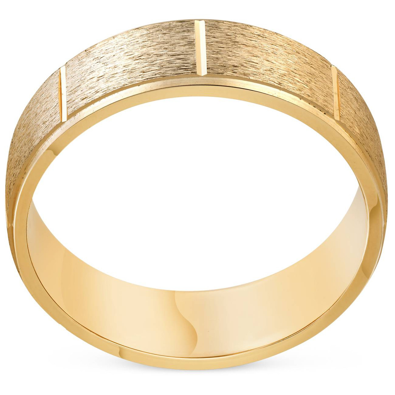 6mm Brushed Wedding Band 10K Yellow Gold