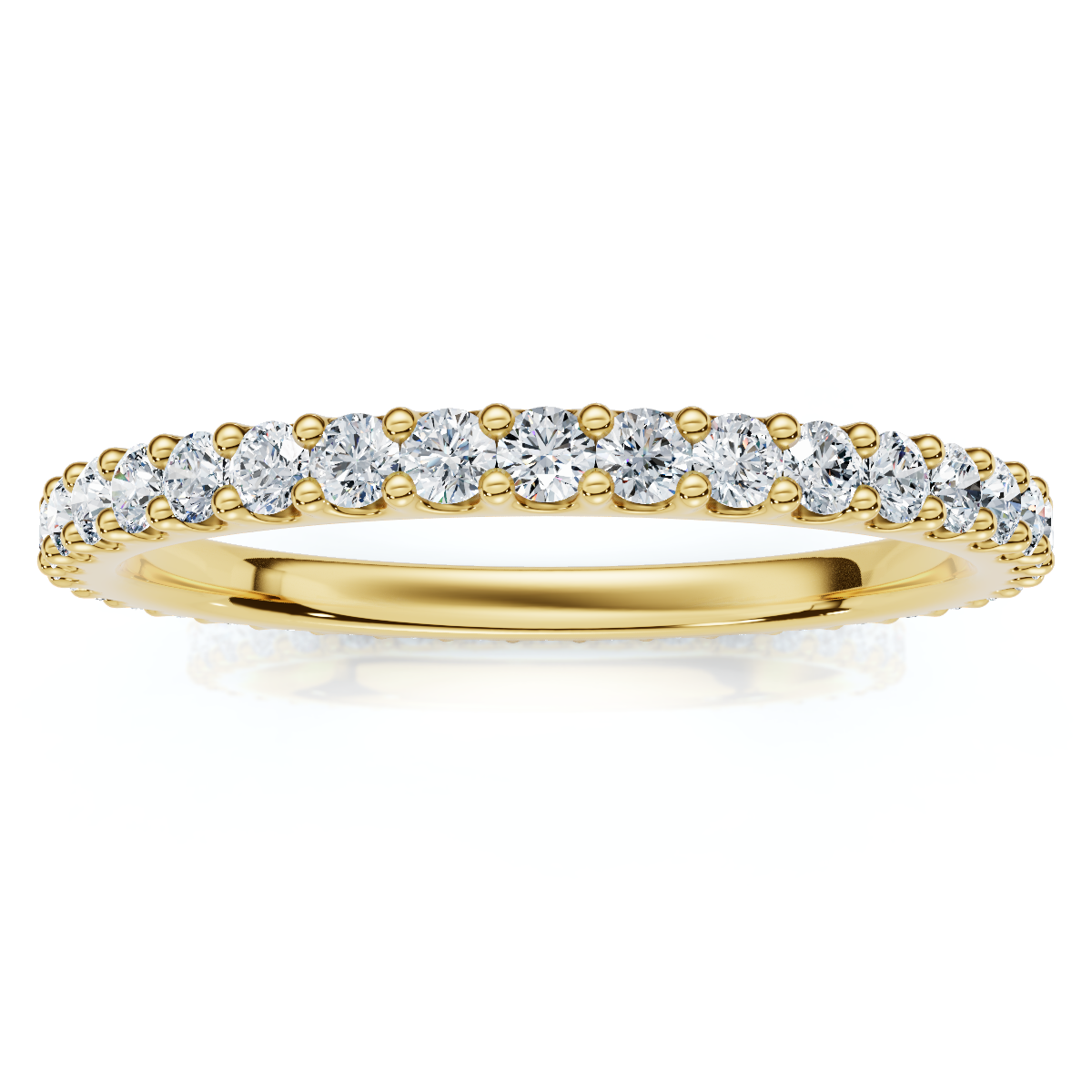 3/8ct Diamond Eternity Ring 14k Yellow Gold Womens Stackable Wedding Band (G-H, I1)