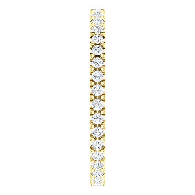 3/8ct Diamond Eternity Ring 14k Yellow Gold Womens Stackable Wedding Band (G-H, I1)