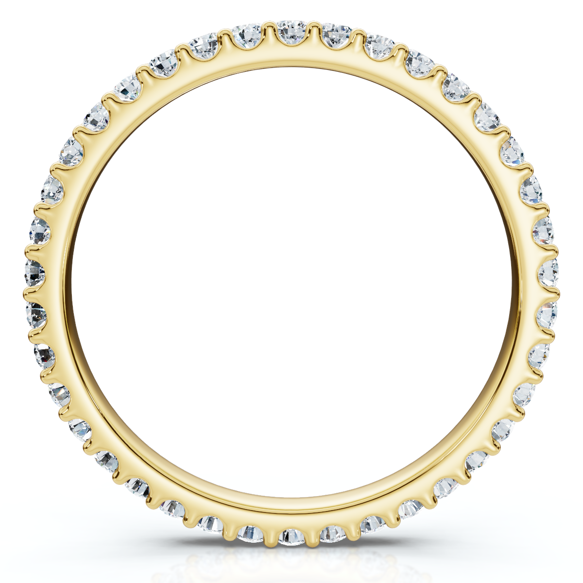 3/8ct Diamond Eternity Ring 14k Yellow Gold Womens Stackable Wedding Band (G-H, I1)