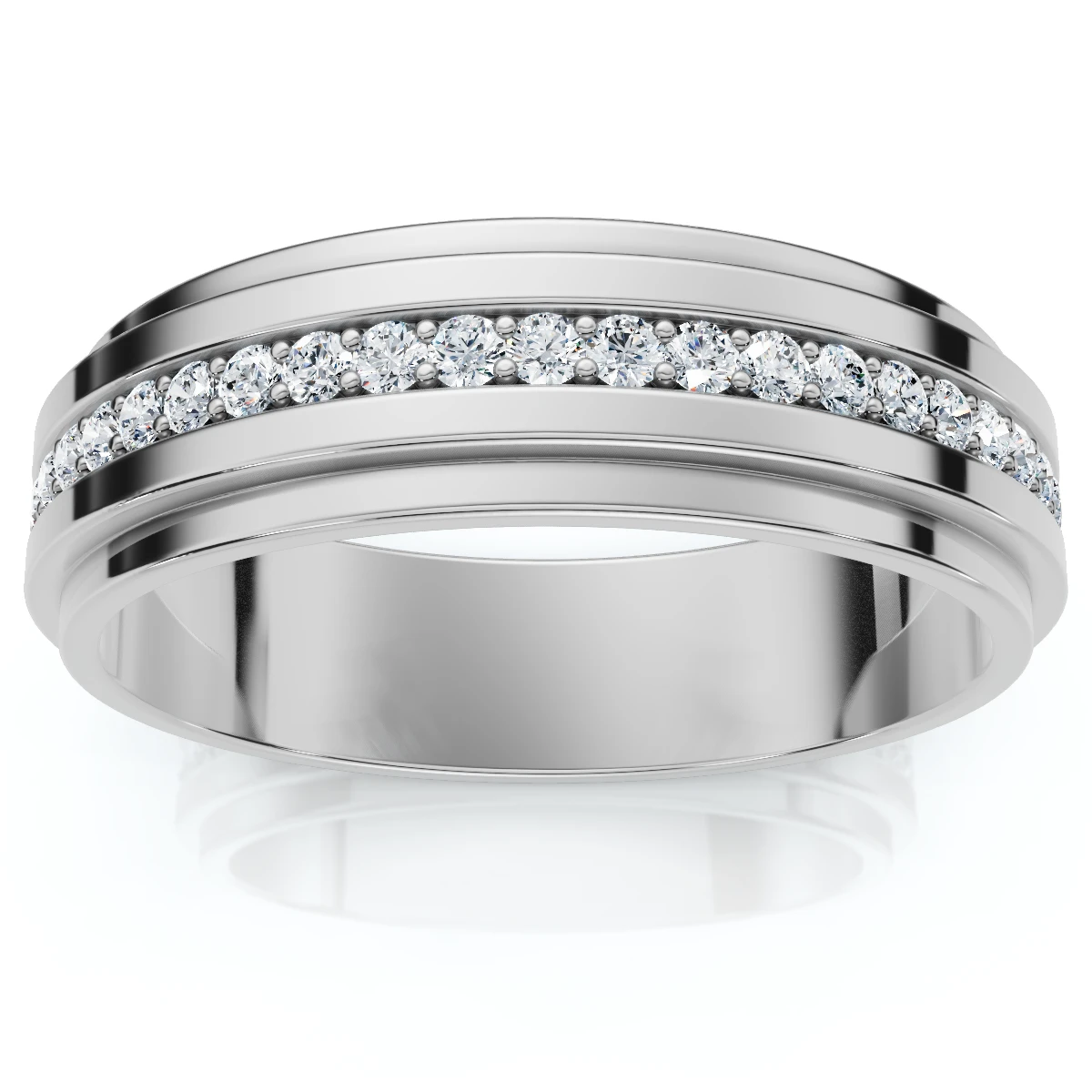 Mens Diamond 3/8ct Eternity Ring Wedding Band 14k White Gold 7mm Lab Grown (F-G, VS)