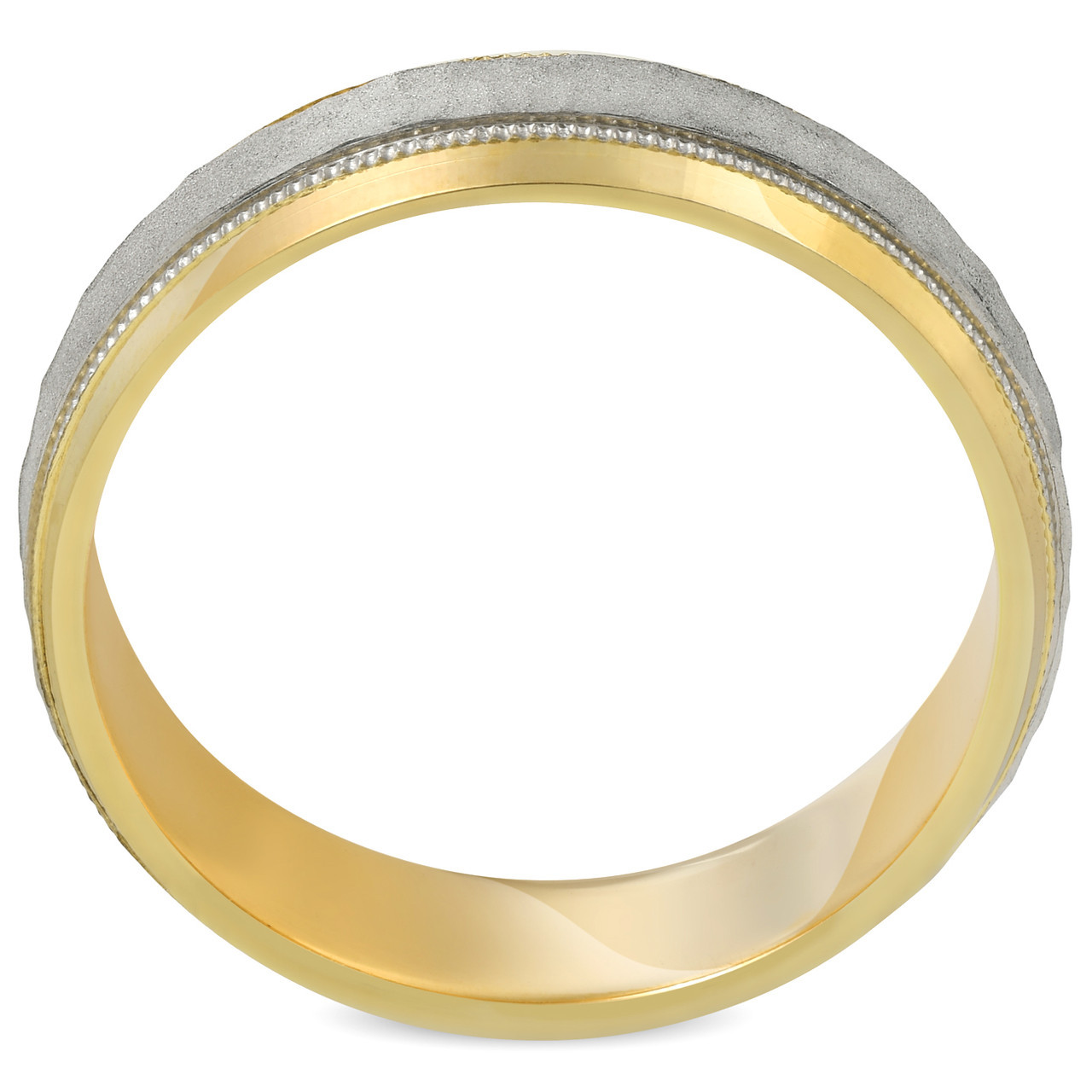 Platinum & 18k Yellow Gold 6MM Sandblast Brushed Mens Wedding Band Platinum & 18k Yellow Gold 6MM Sandblast Brushed Mens Wedding Band
