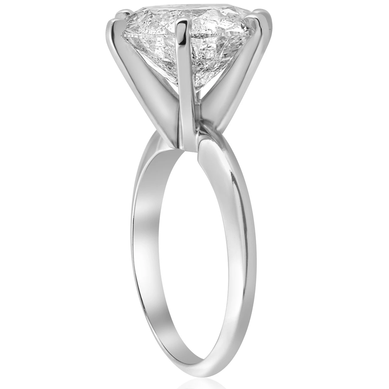 4 ct Round Diamond Solitaire Engagement Ring 14k White Gold (K-L, I2-I3)