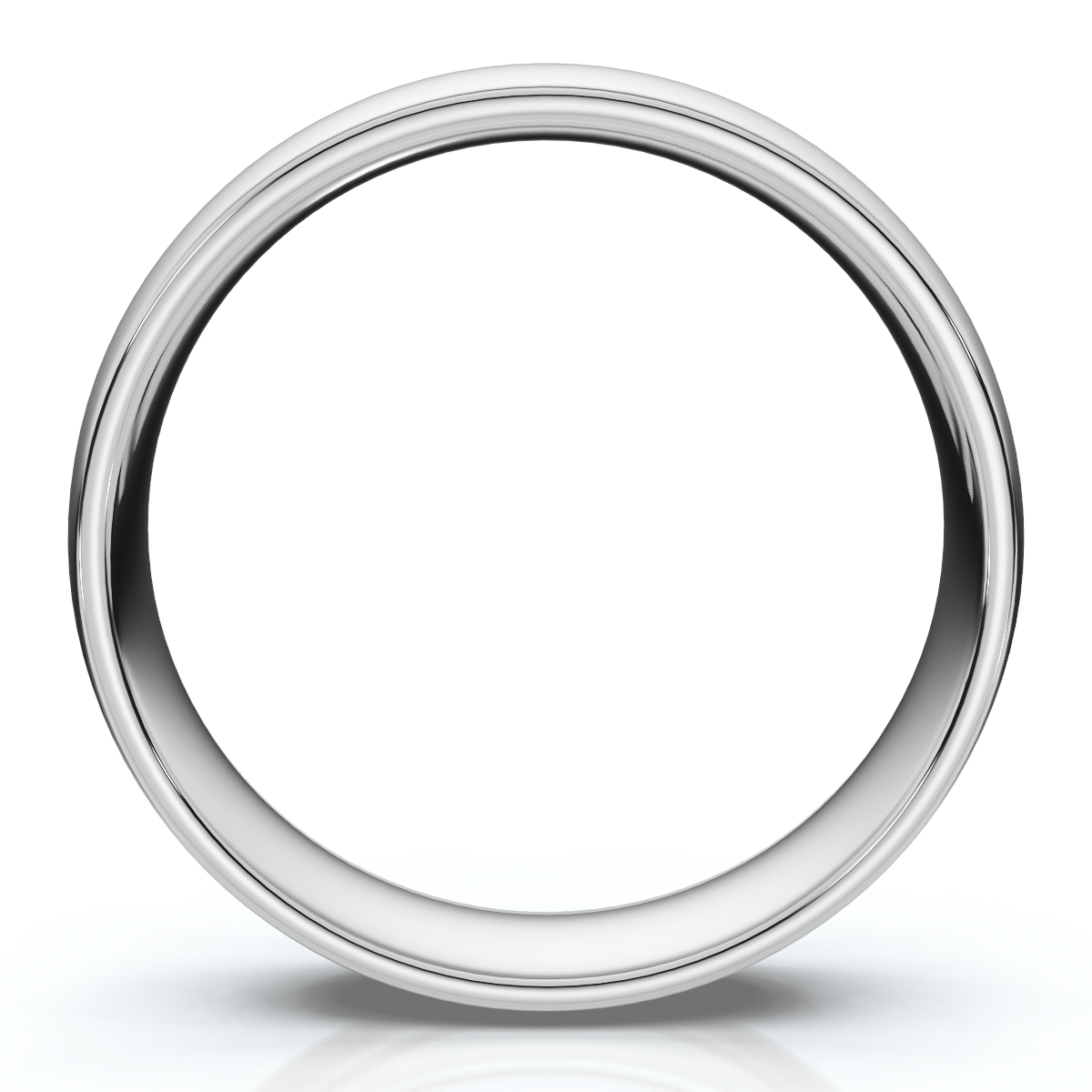 10k White Gold Plain High Polish Comfort Fit 6mm Wedding Band