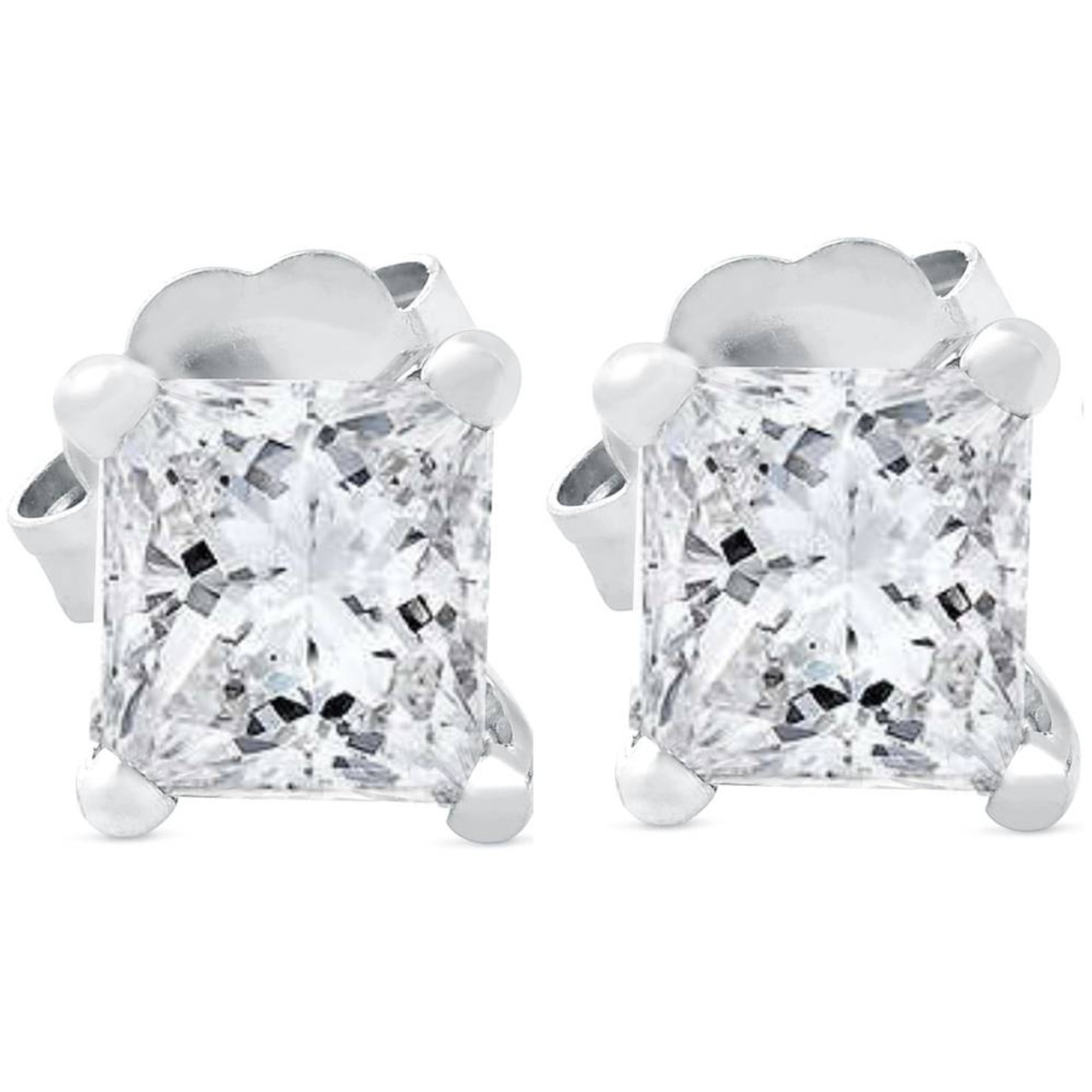 Princess-Cut Diamond Stud Earrings - Nuha Jewelers