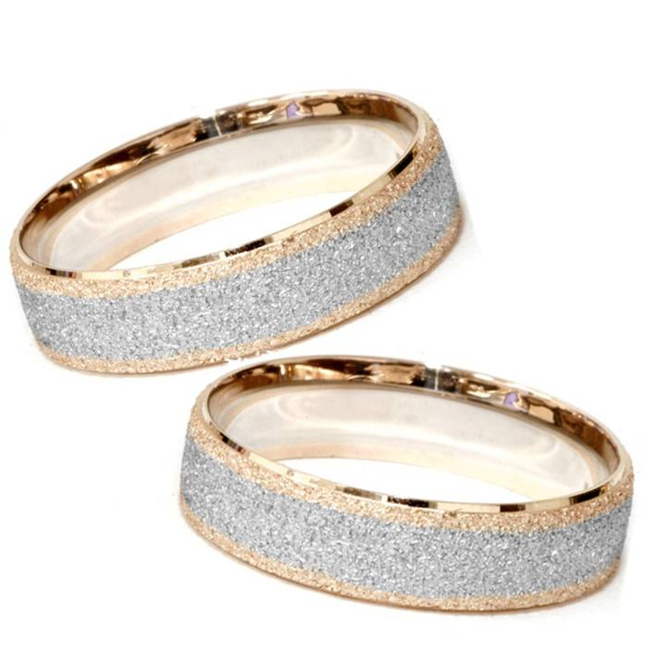 His and Hers Wedding Bands, Matching Wedding Bands Set, Diamond