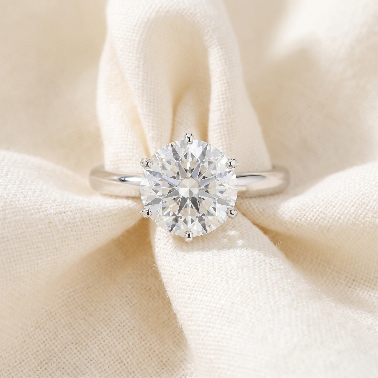 2 1/15ct Round Diamond Solitaire Engagement Ring 14K White Gold (H-I, I2-I3)