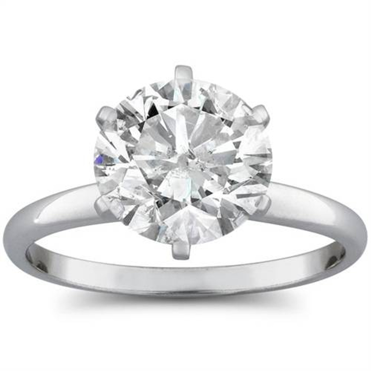 2 1/15ct Round Diamond Solitaire Engagement Ring 14K White Gold (H-I, I2-I3)