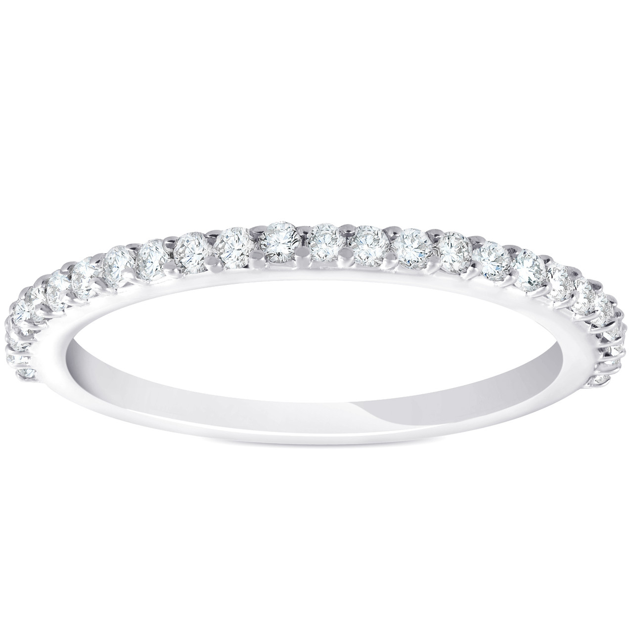 1/4ct Diamond Wedding Ring 14k White Gold Stackable Womens