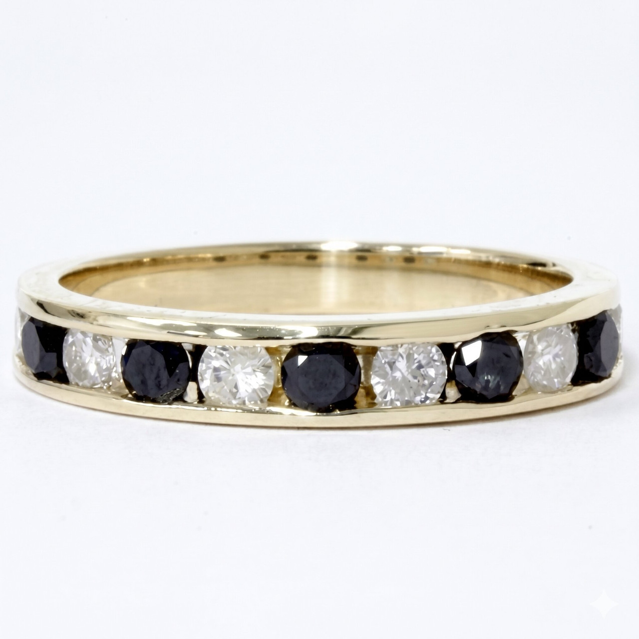 1ct Black & White Diamond Wedding 14K Gold Ring New (G-H, I1)