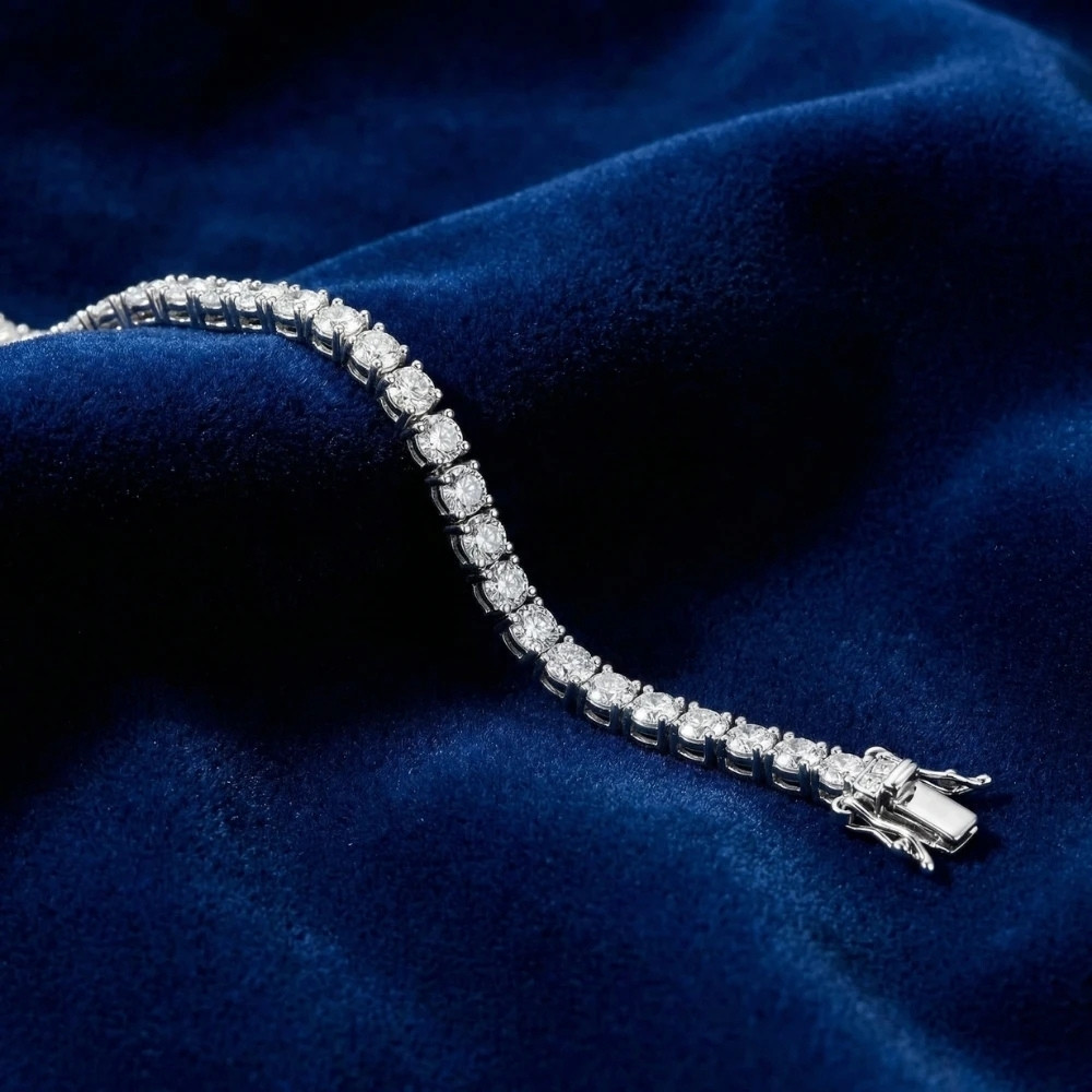 10 ct Diamond Tennis Bracelet 14k White Gold 7" Double Lock Clasp (H-I, )
