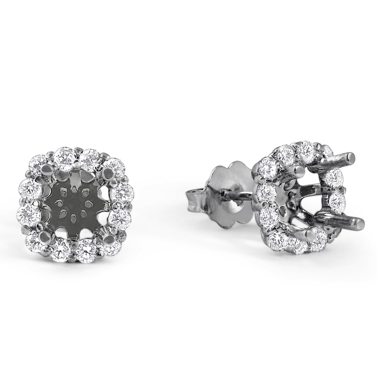 2.05 carat Round Diamond Halo Studs Earrings (White Gold) — Shreve, Crump &  Low