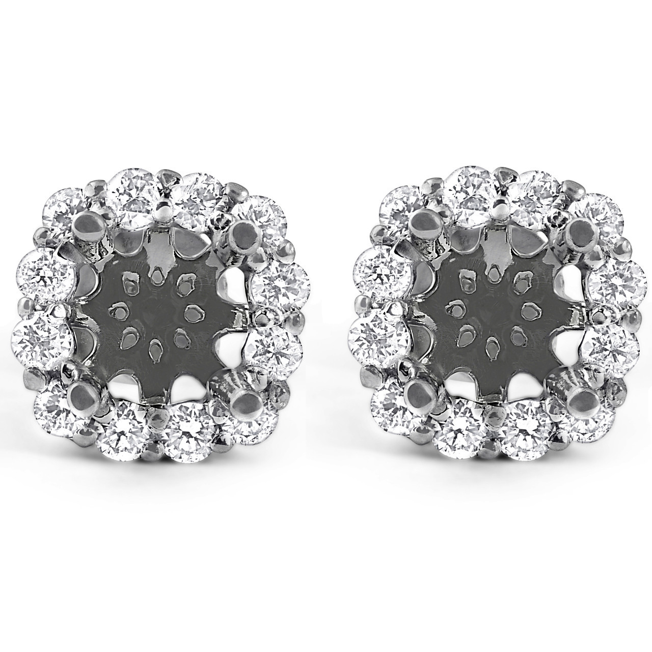 Jewelili Sterling Silver Cushion Gem Stones With Black and White Diamonds  Accent Halo Stud Earrings, Options Of Gem Stones | Black diamond jewelry,  Sterling silver jewelry, Black diamond ring