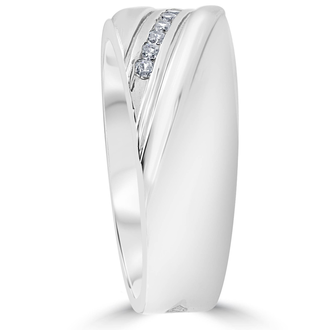 1/6CT Mens Diamond Ring 10K White Gold (H-I, I1)