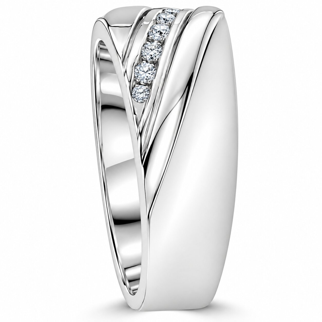 1/6CT Mens Diamond Ring 10K White Gold (H-I, I1)