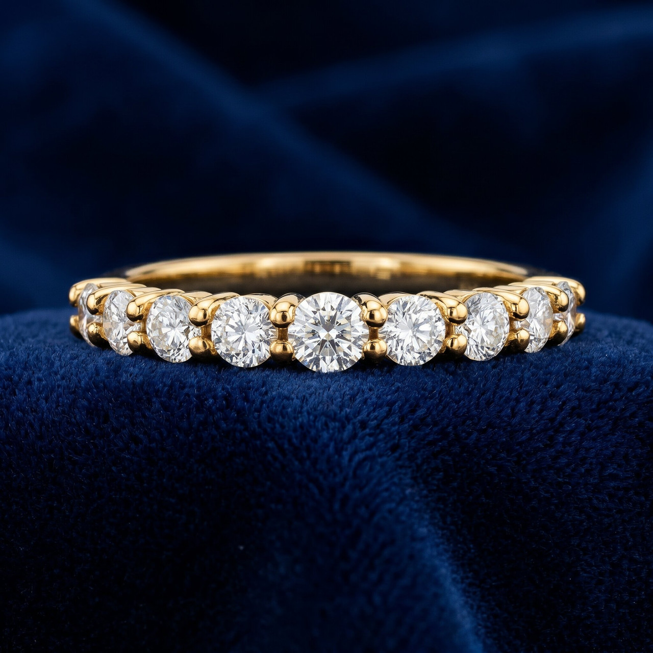 1/2ct Round Diamond Prong Wedding Ring 14k Yellow Gold (I-J, I2-I3)