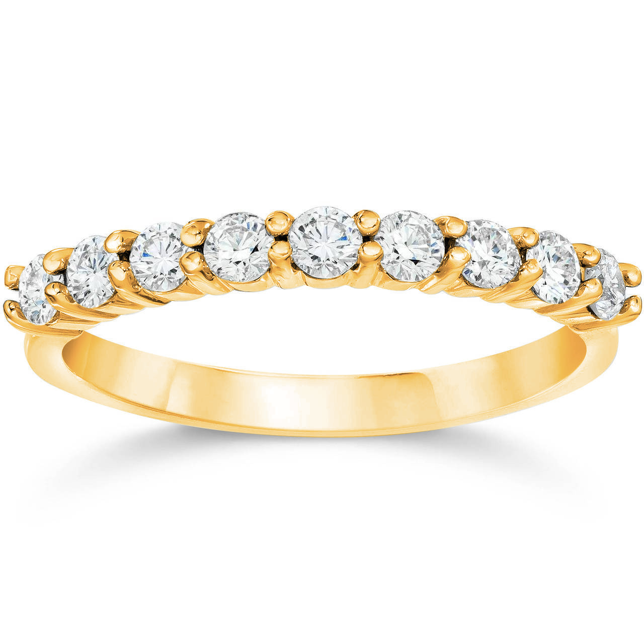 1/2ct Round Diamond Prong Wedding Ring 14k Yellow Gold (I-J, I2-I3)