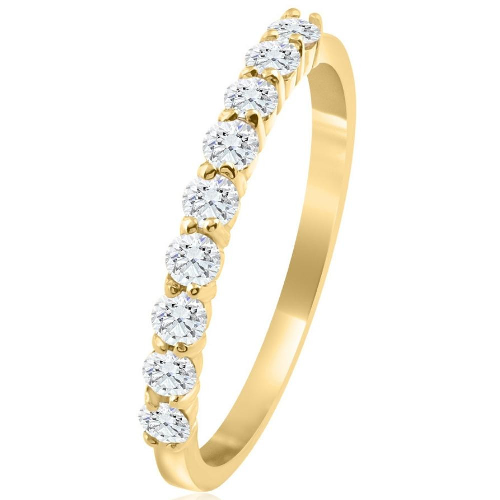 1/2ct Round Diamond Prong Wedding Ring 14k Yellow Gold (I-J, I2-I3)
