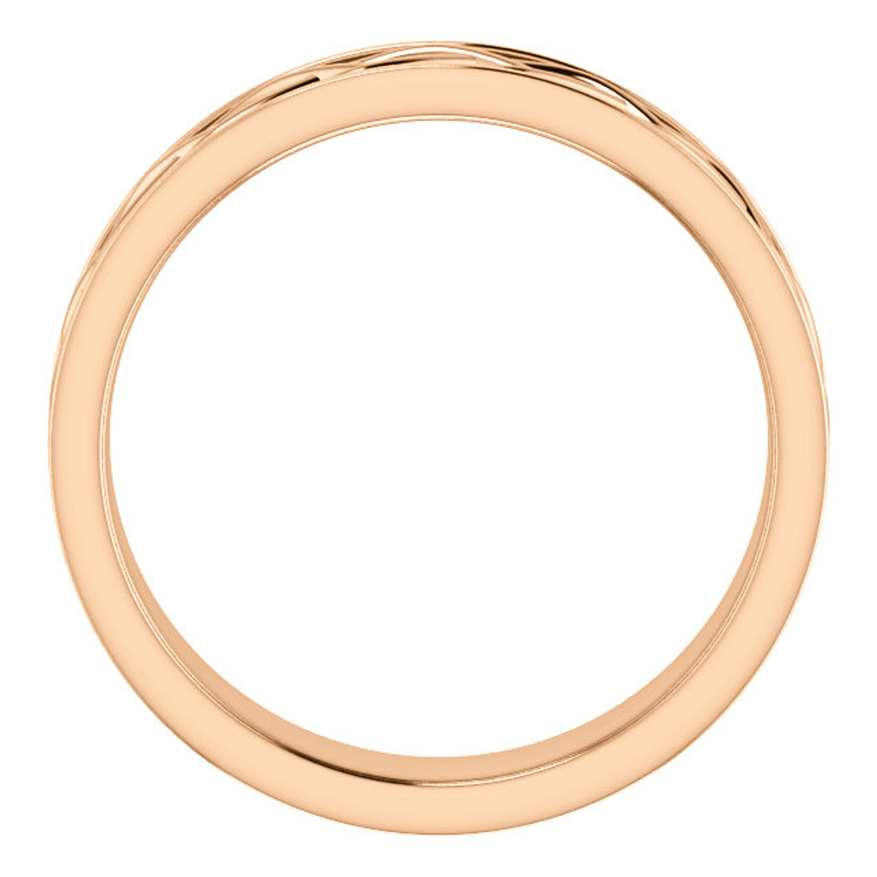 Mens 14k Rose Gold 6MM Woven Comfort Fit Wedding Band