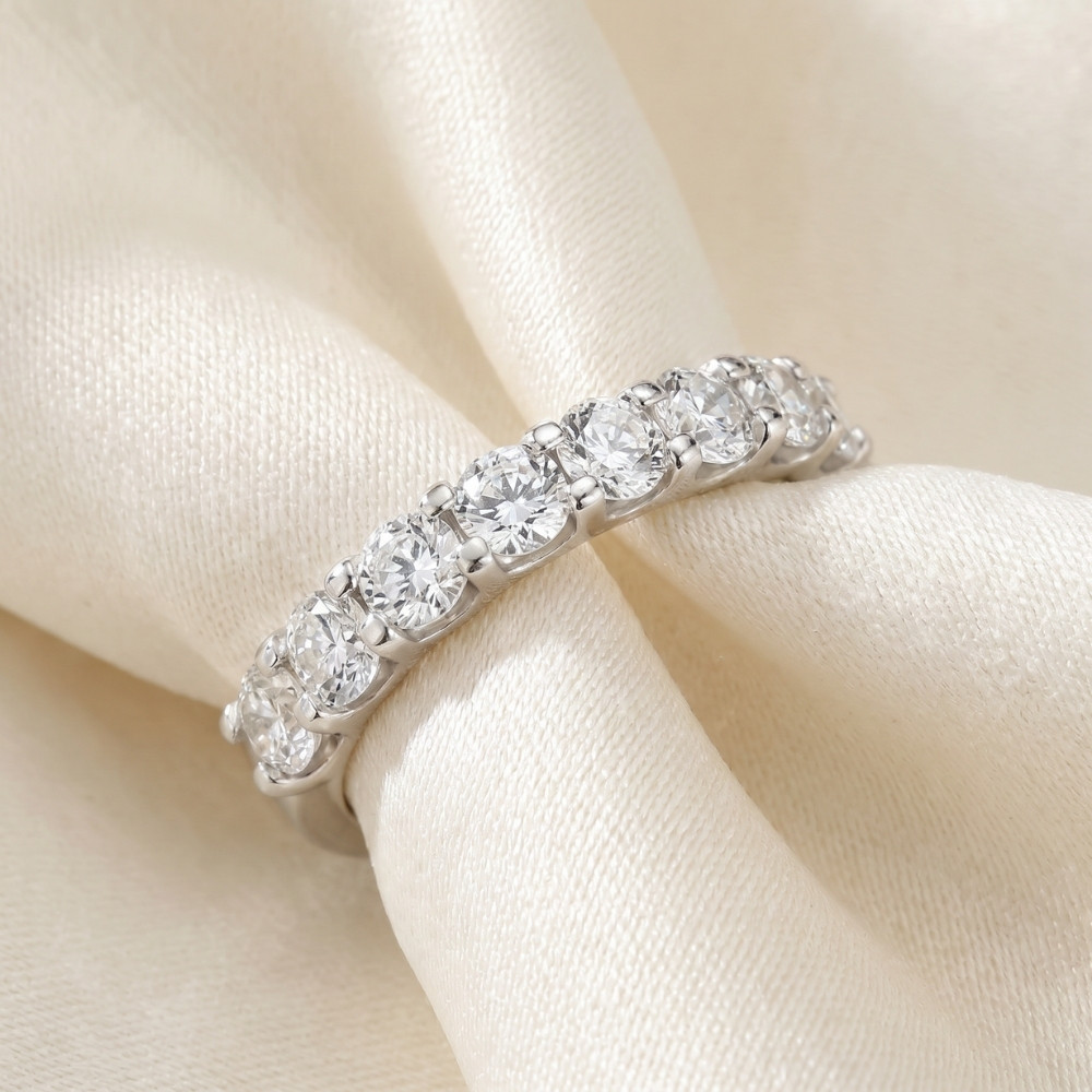 2ct Diamond U Prong Wedding Ring 14k White Gold Anniversary Band (I-J, I2-I3)