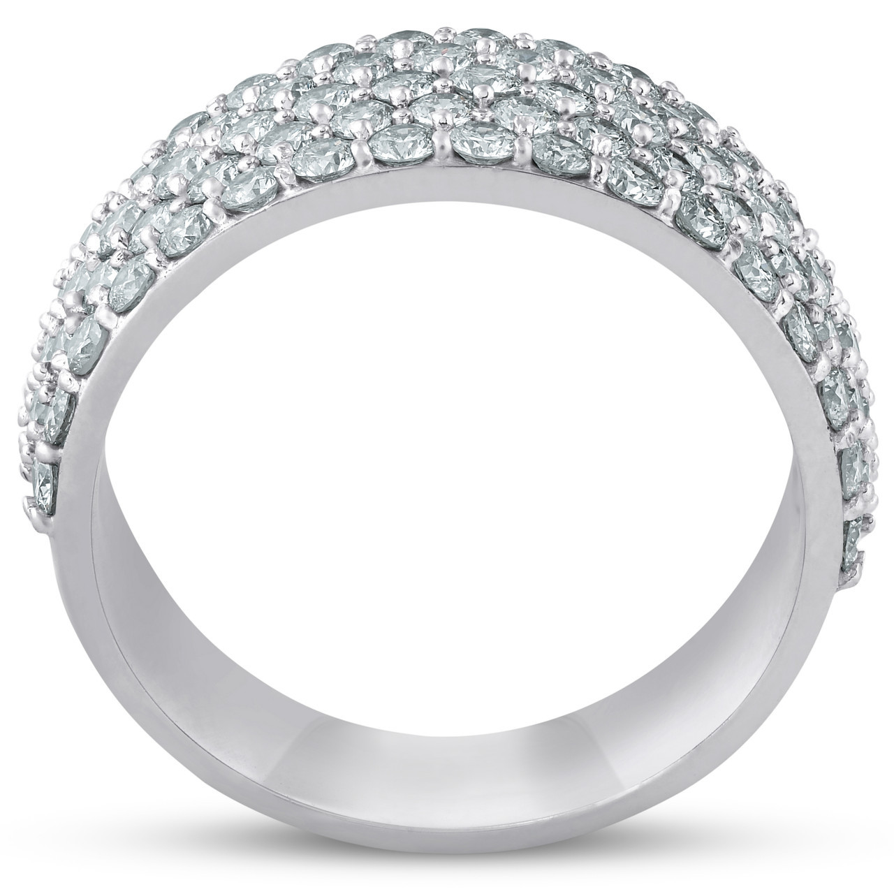 2 3/4 ct Pave Diamond Wide Wedding Ring Womens Anniversary Ring