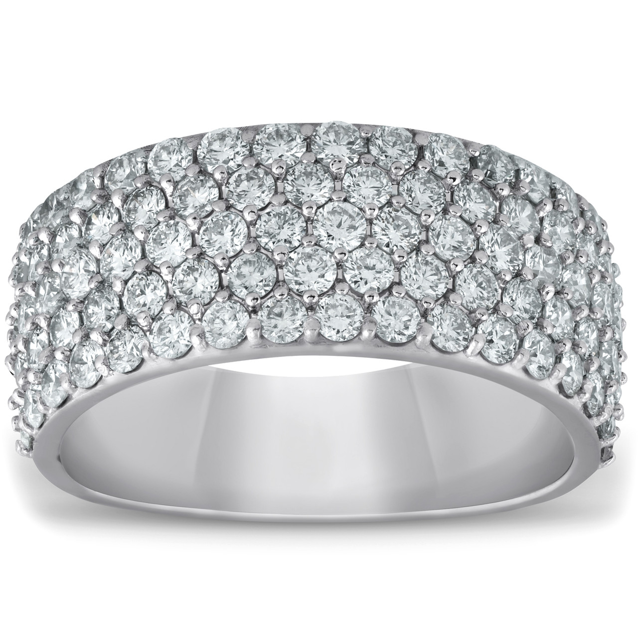 Wide Pave Women's Wedding Band In White Gold from Black Diamonds