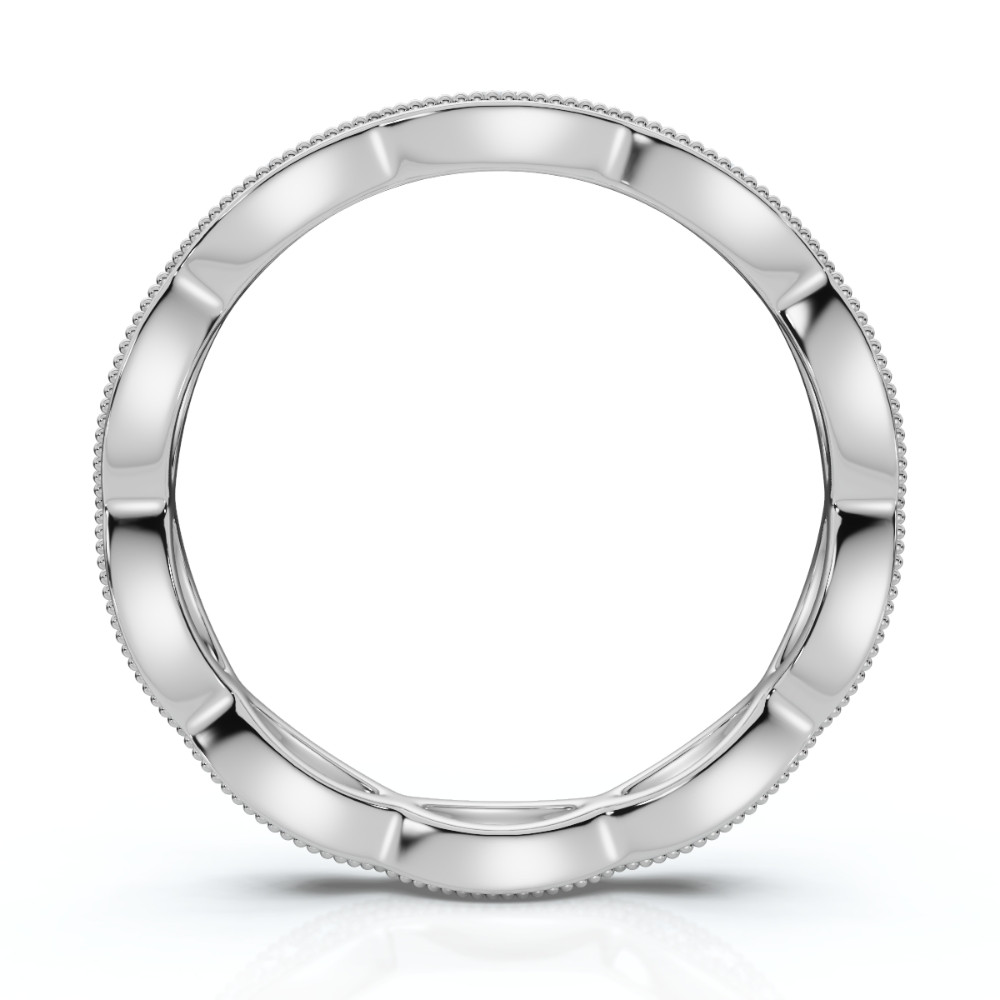 3/8ct Diamond Vintage Eternity Ring Stackable Womens Wedding Band 14k White Gold (H-I, I1)