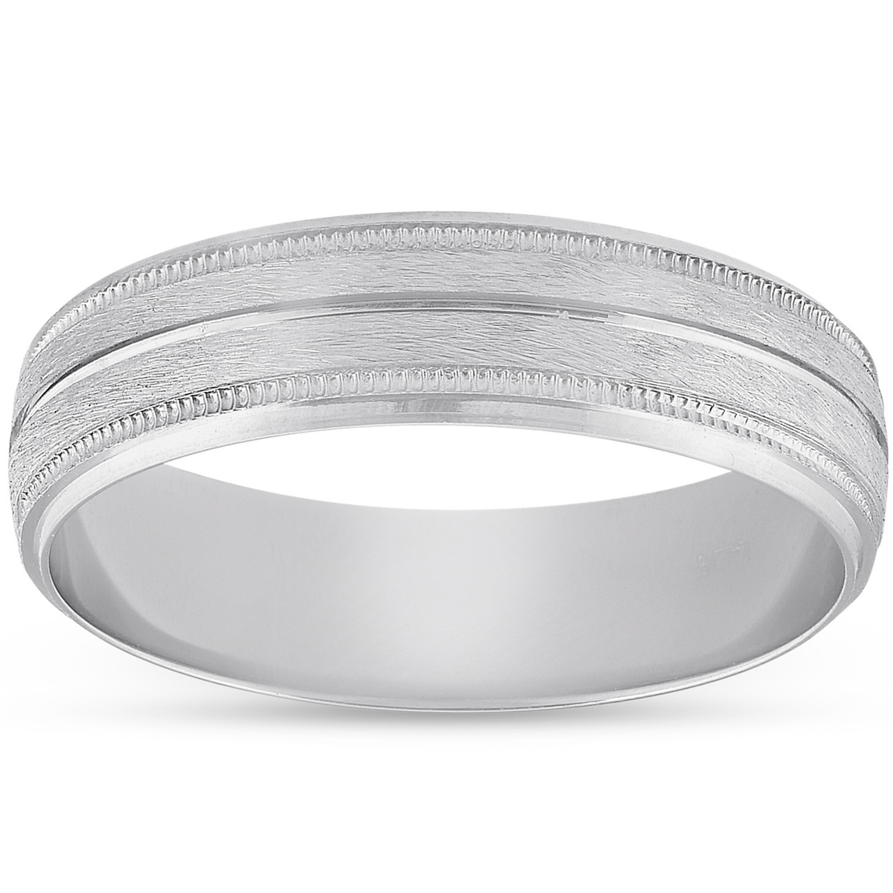 Mid-weight Comfort Fit Wedding Ring in 14k White Gold (5mm)