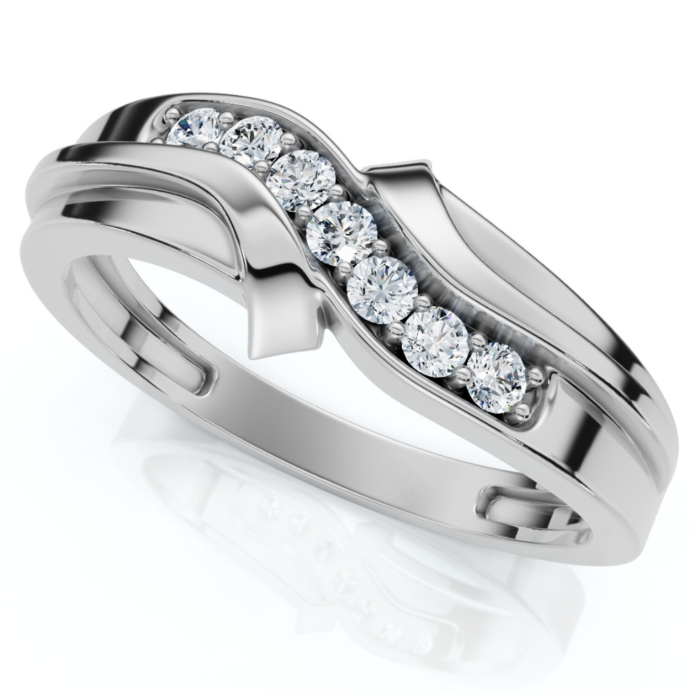Platinum 1/4ct Diamond Mens Wedding Ring (H-I, I1)
