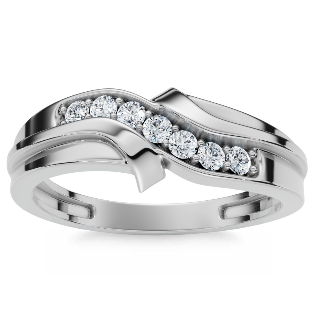 Platinum 1/4ct Diamond Mens Wedding Ring (H-I, I1)