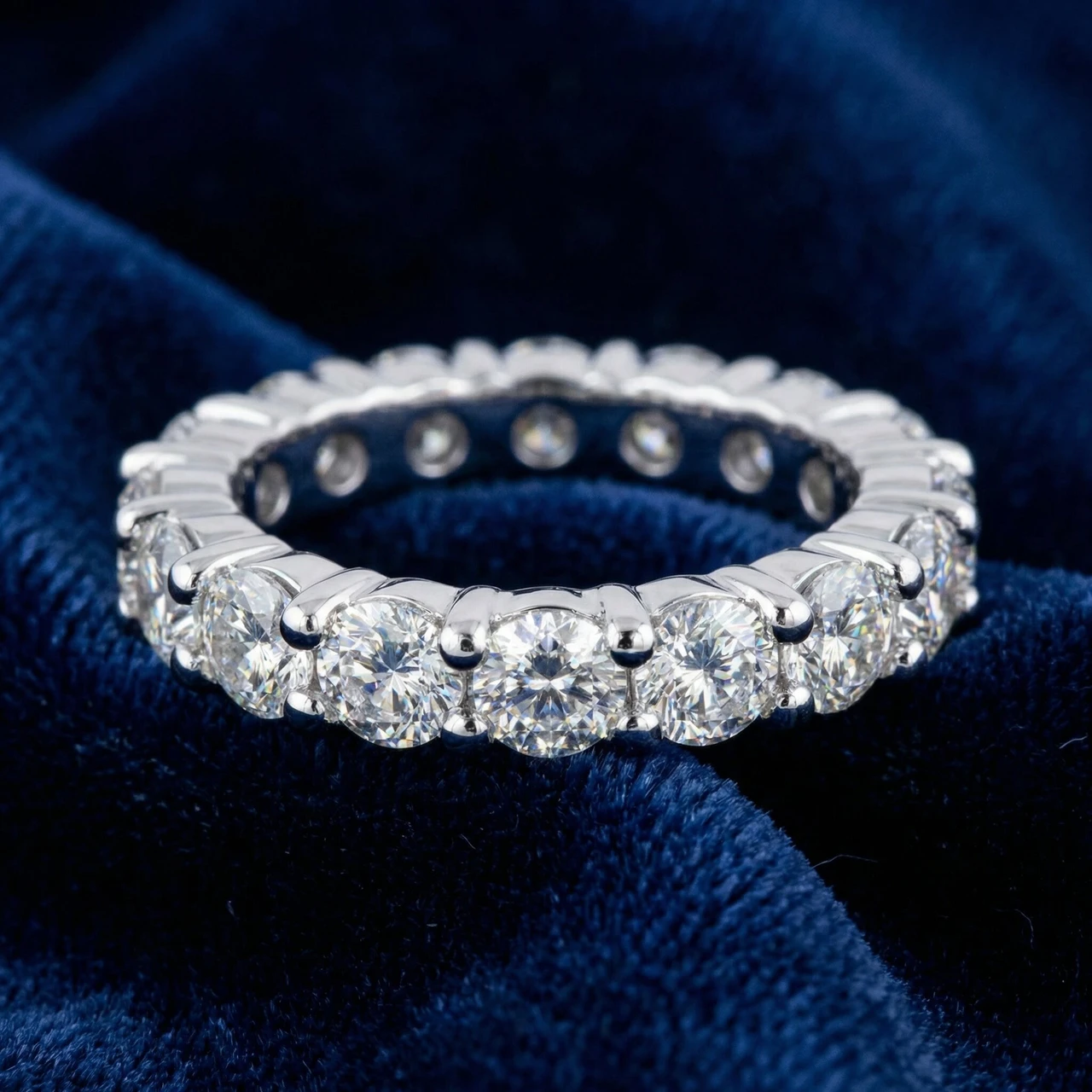 4Ct Diamond Platinum Eternity Ring Womens Wedding Stackable Band (G-H, I1)
