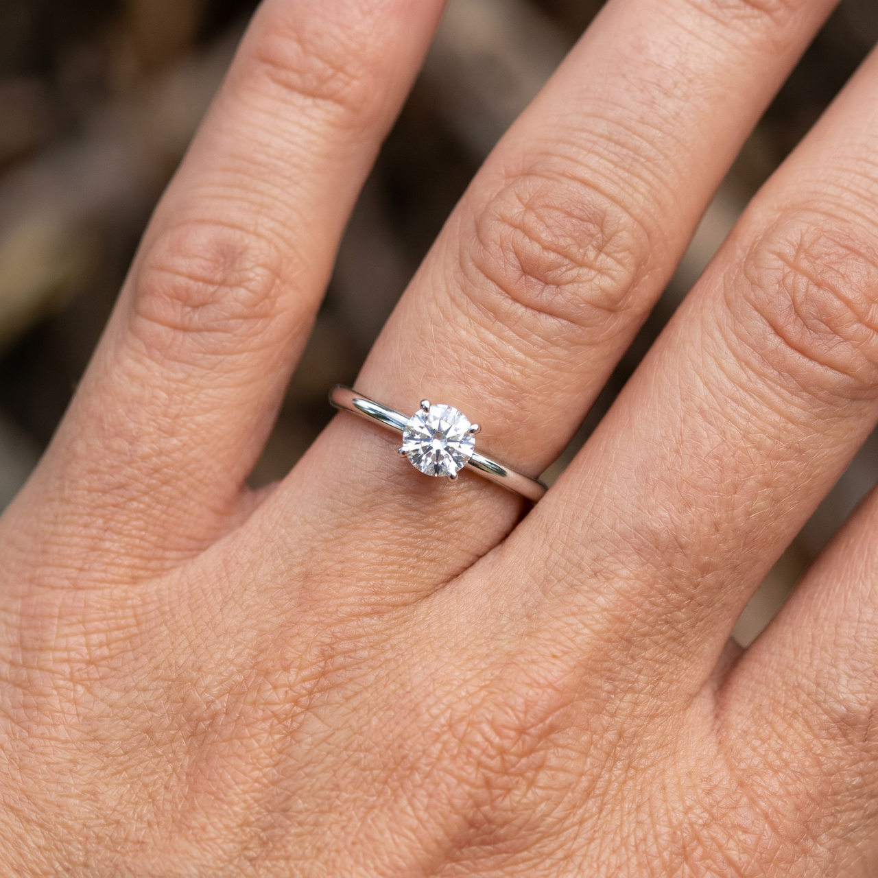 5/8ct Solitaire Round Diamond Engagement Ring 14K White Gold Brilliant Jewelry (G-H, I2-I3)