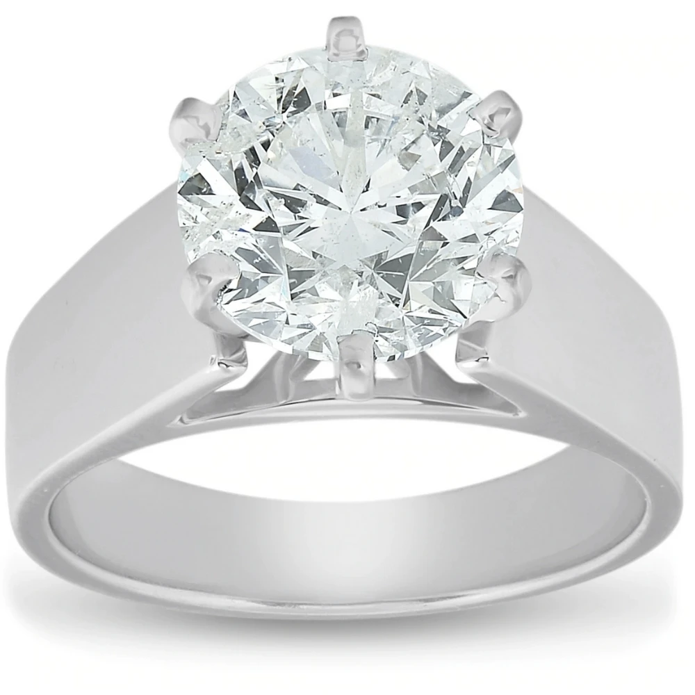 2 Ct Diamond Solitaire Engagement Ring 14k White Gold Lab Grown (G-H, SI)