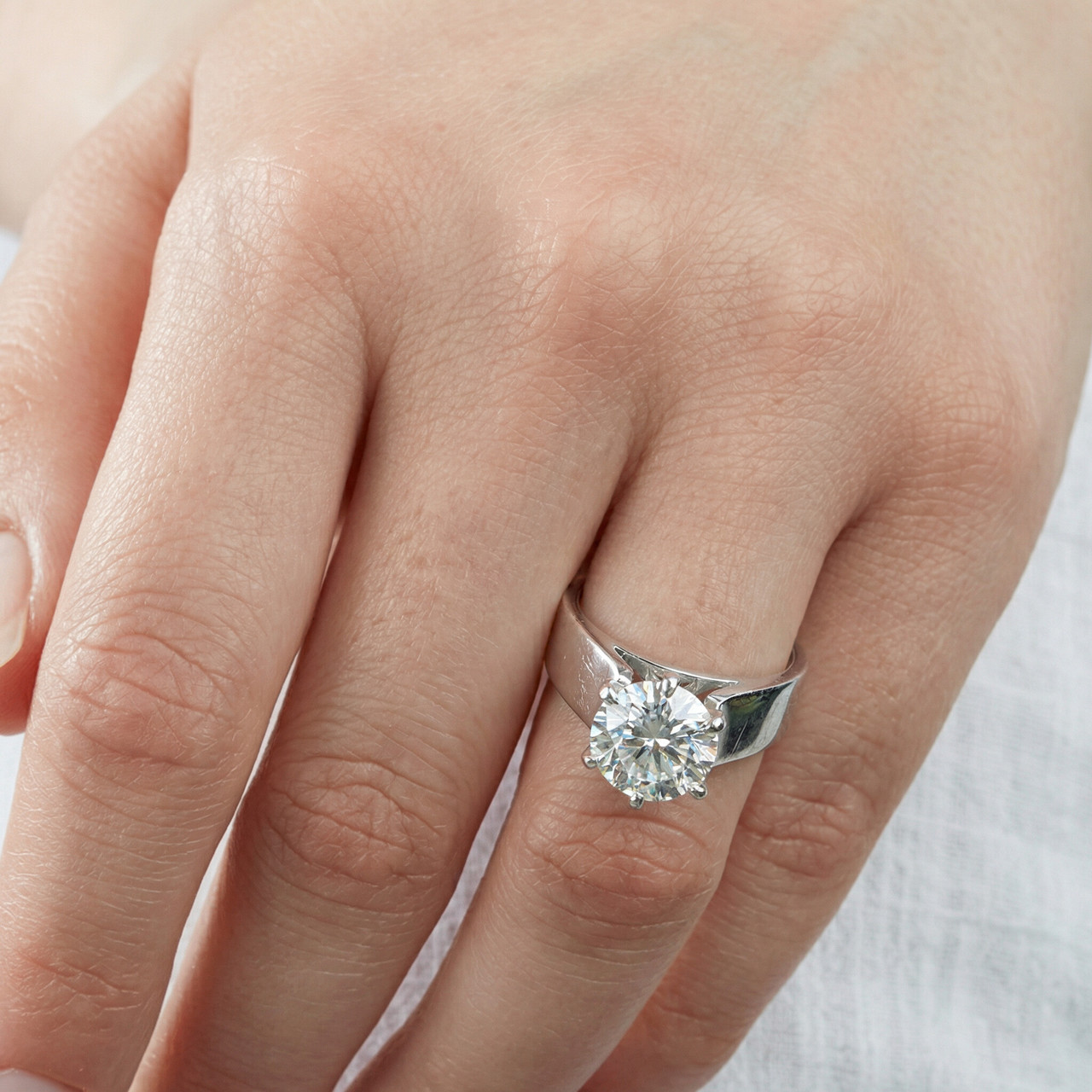 2 Ct Diamond Solitaire Engagement Ring 14k White Gold Lab Grown (F-G, VS)