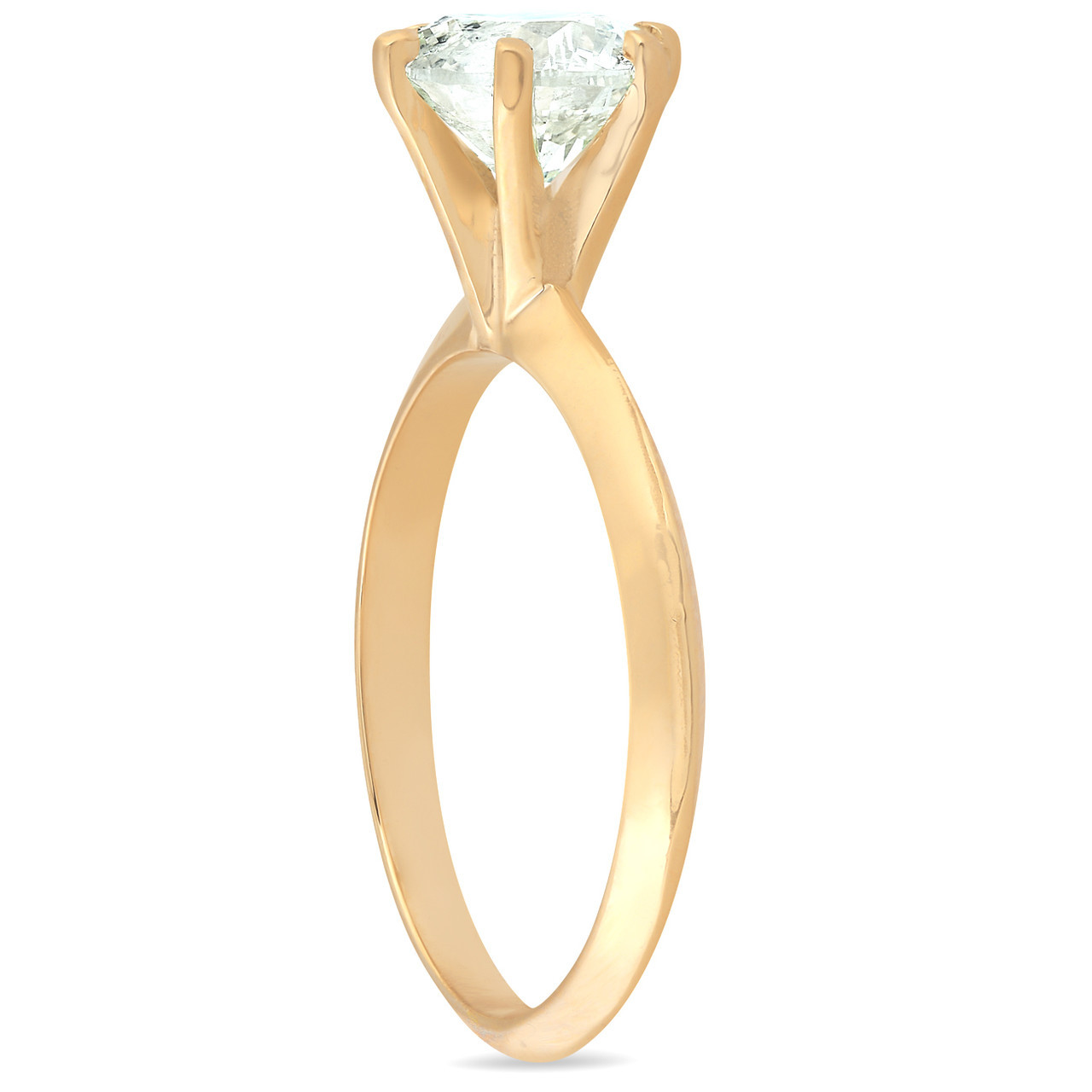 1 1/4 Ct Diamond Solitaire Engagement Ring 14k Yellow Gold (I-J, I2-I3)