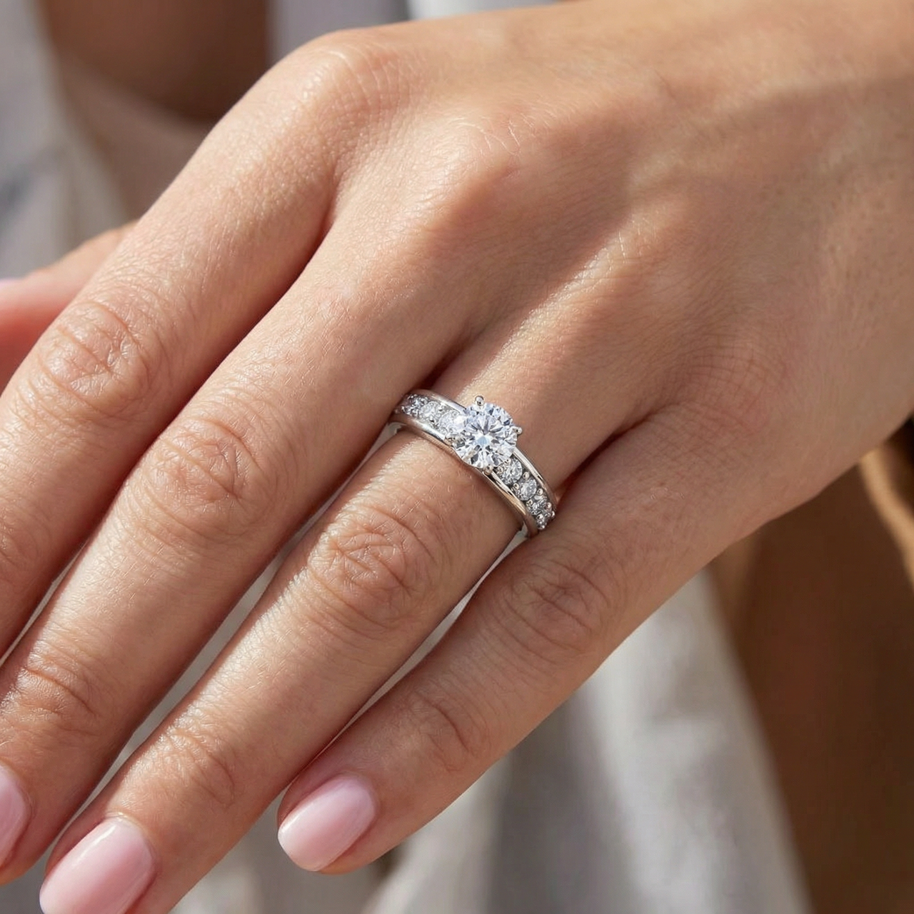 2Ct Round Cut Diamond Engagement Solitaire Ring White Gold Lab Grown (F-G, VS)
