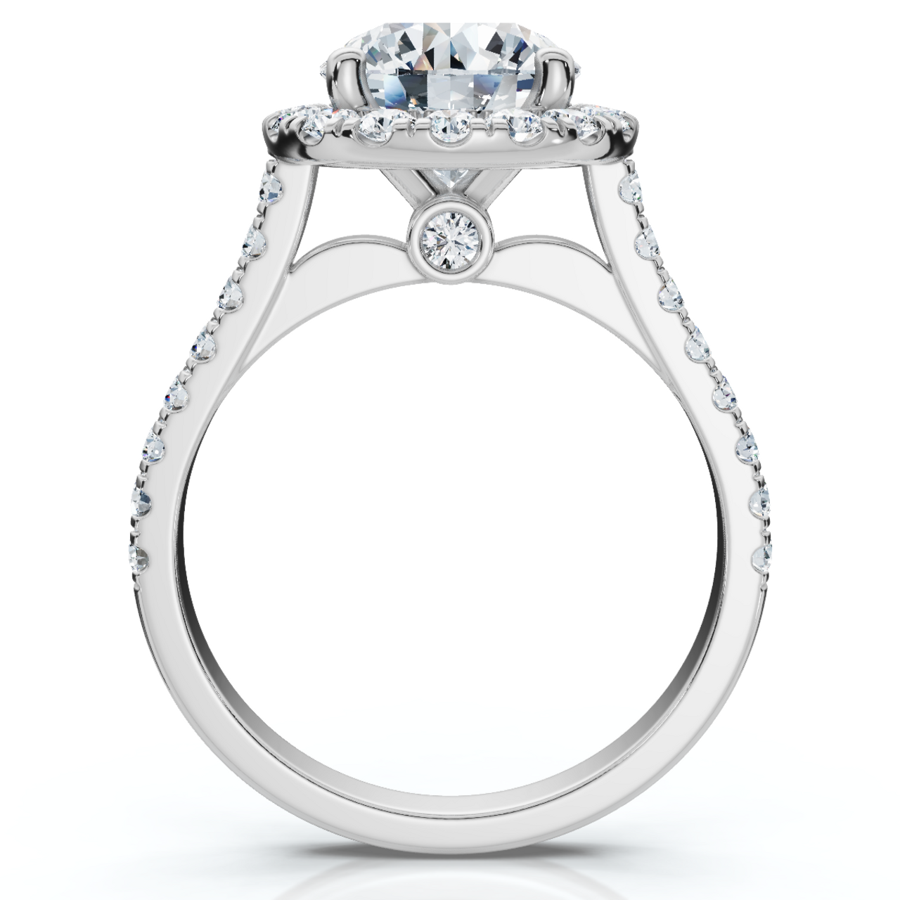 Certified 2 1/2Ct Halo Diamond Round Engagement Ring 14k White Gold Lab Grown (G-H, VS2-SI1)