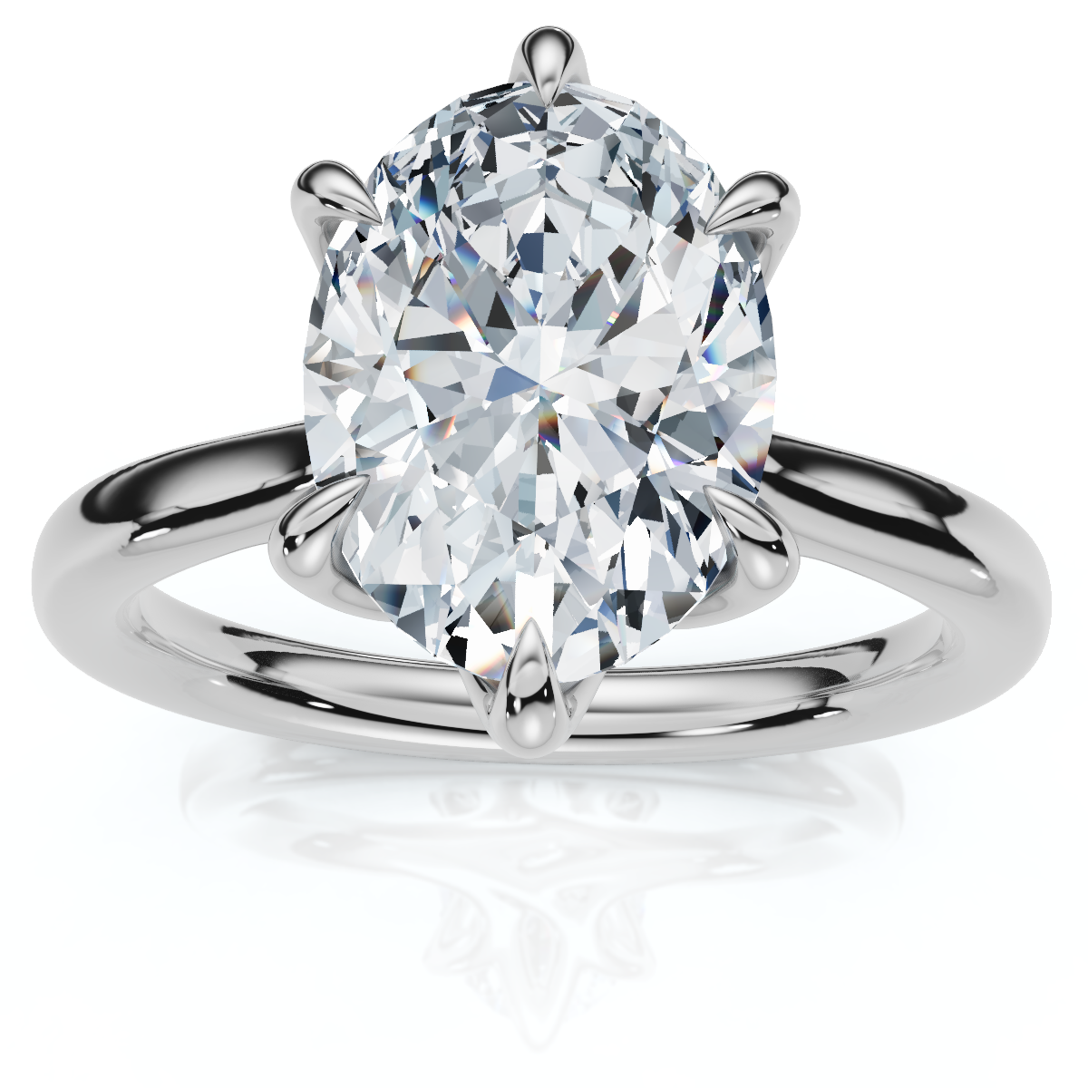 Certified 1 1/2Ct Oval Diamond Solitaire Engagement Ring 14k White Gold Lab Grown (G-H, VS2-SI1)