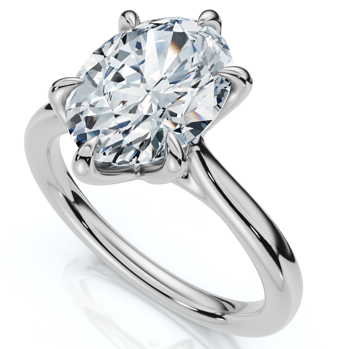 Certified 1 1/2Ct Oval Diamond Solitaire Engagement Ring 14k White Gold Lab Grown (G-H, VS2-SI1)