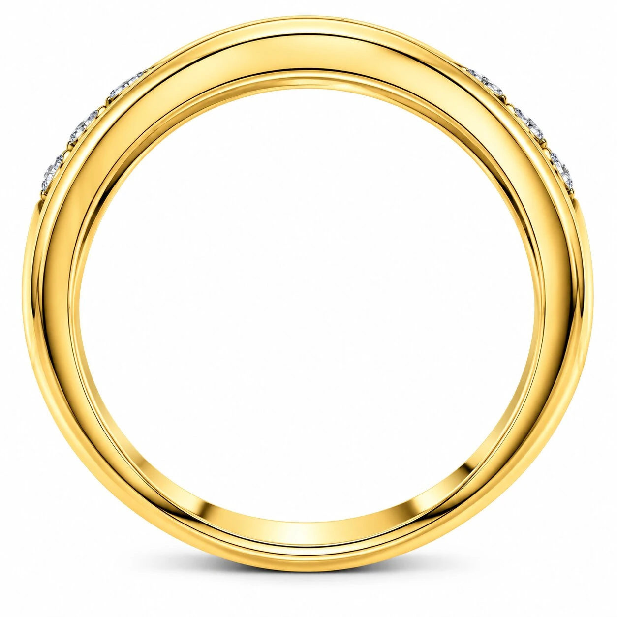 1 Ct Diamond Mens Double Row Wedding Ring 10k Yellow Gold (H-I, I1)