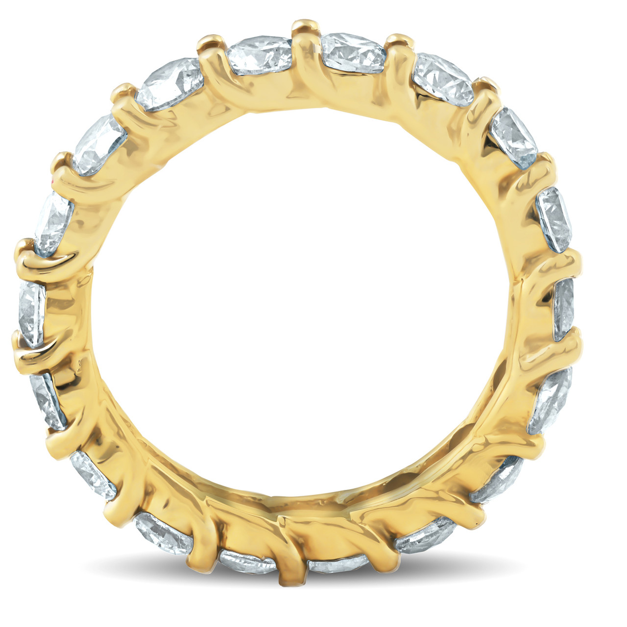 3Ct Diamond U Prong Eternity Ring Wedding Anniversary Band 14k Yellow Gold (H-I, I1)