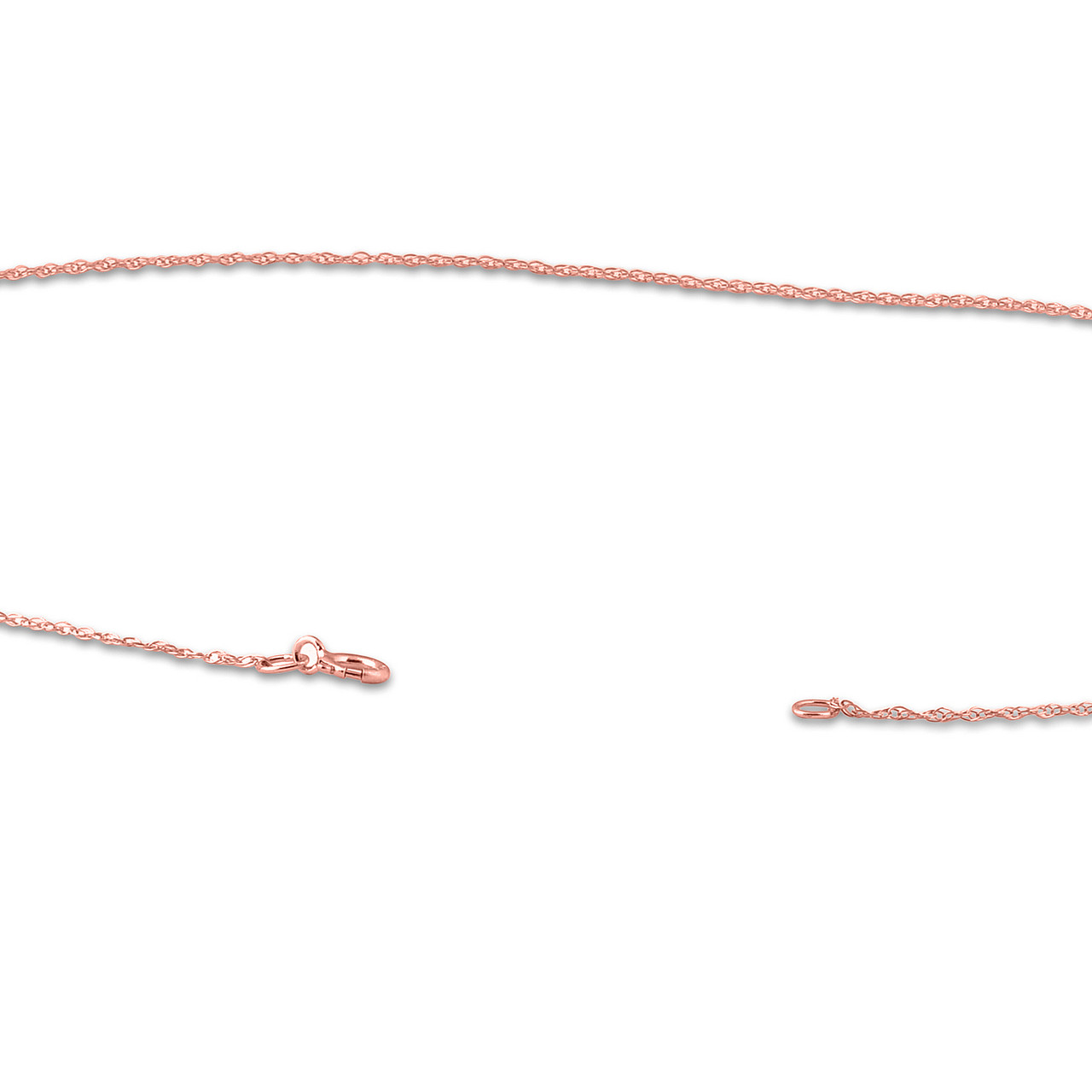 Solid 14k Rose Gold 18" Chain With Spring Ring