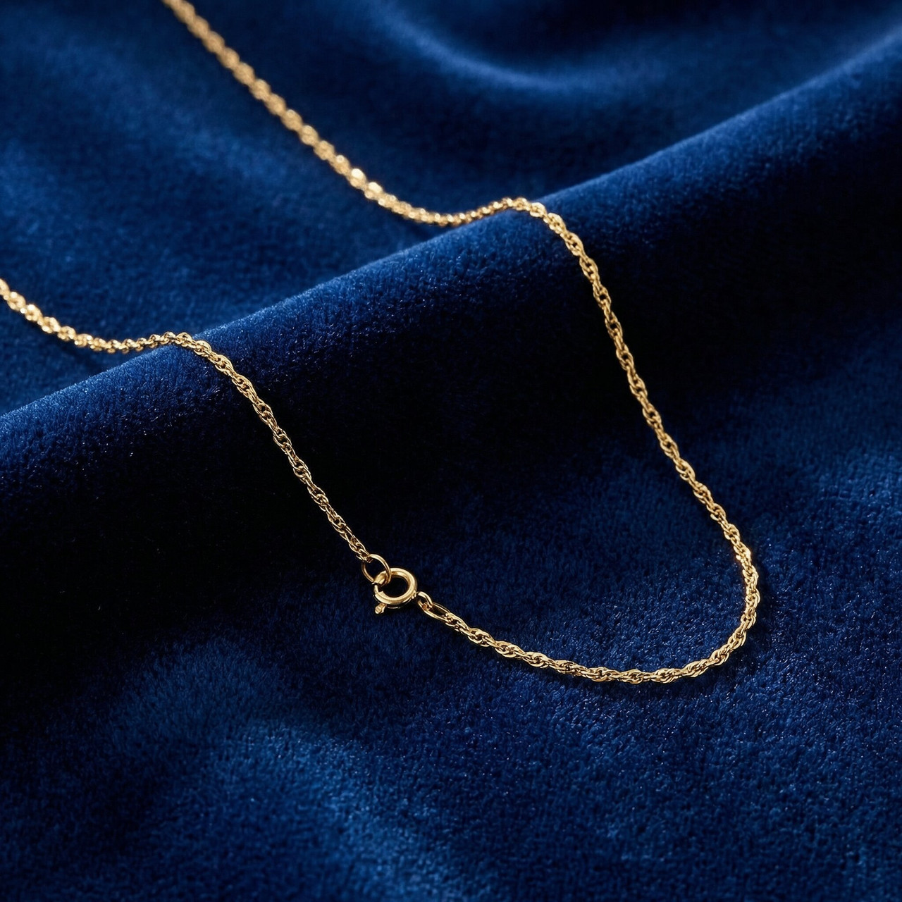 Solid 10k Yellow Gold 18" Dainty Chain With Spring Ring