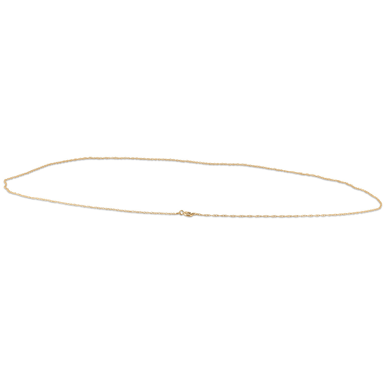 Solid 10k Yellow Gold 18" Dainty Chain With Spring Ring