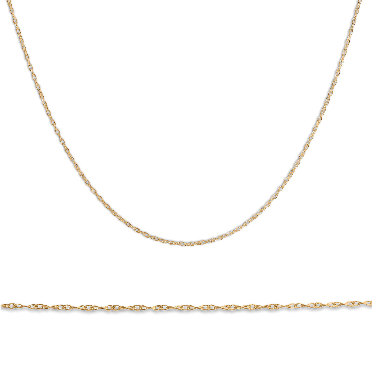Solid 10k Yellow Gold 18" Dainty Chain With Spring Ring