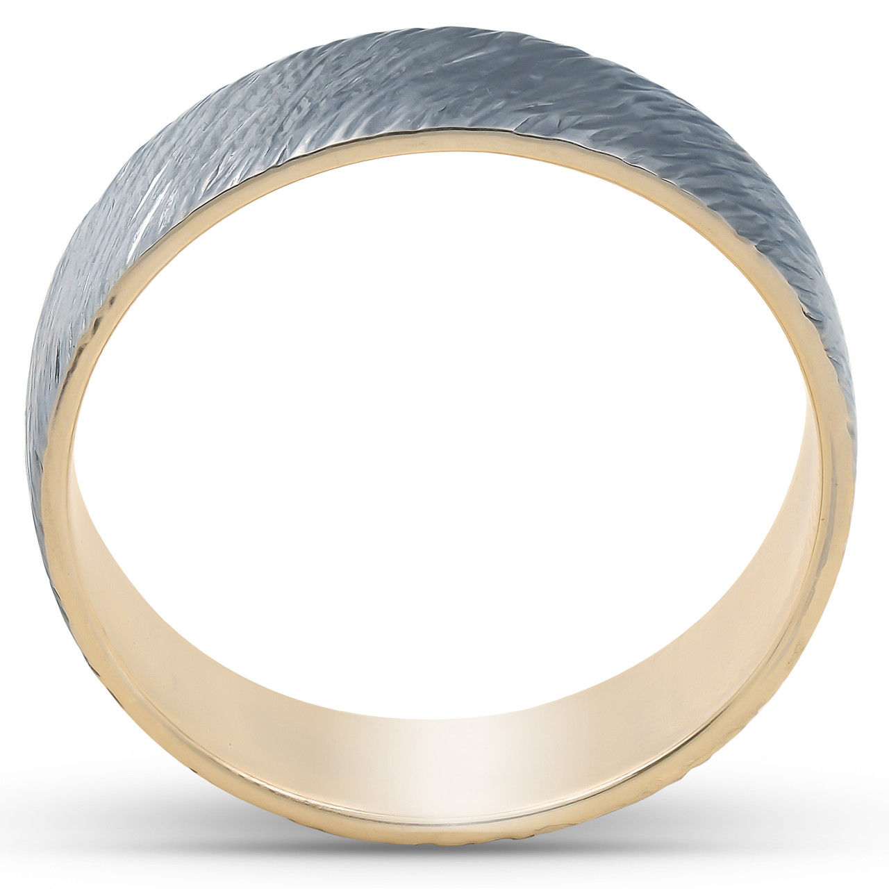 5mm 10k Black & Yellow Gold Two Tone Ring Mens Wedding Band 5mm 10k Black & Yellow Gold Two Tone Ring Mens Wedding Band